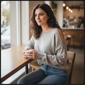 Sz XL Barefoot Dreams$165 MSRP NWOT Sunbleached Cold Shoulder Sweater Beach Rock